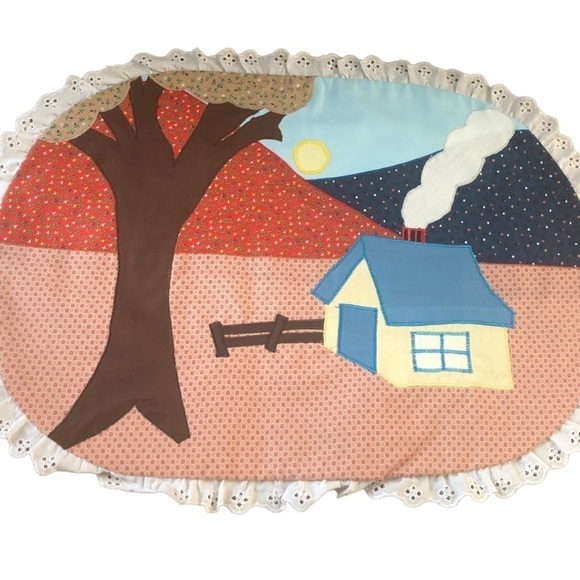 VTG Hand Crafted Set 4 Oval Country Home Appliquéd Placemats Lace Trim
Cottage - Picture 5 of 7